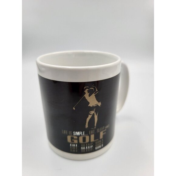 Golf Mug Gift For Golfers Golf Coffee Mug "Life Is Simple Eat Sleep And Golf" - Picture 4 of 8